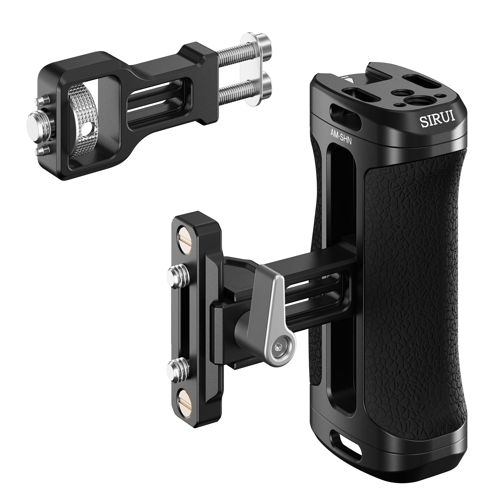 SIRUI Side Handle for ARRI or for NATO Mount Optional, Lightweight Camera Cage Handle Grip with Built-in Wrench, Cold Shoe, Threaded Holes, Up and Down Adjustable, AM-SHN