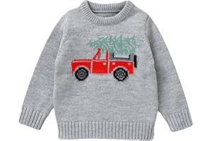 Karwuiio Toddler Baby Boy Christmas Sweater Long Sleeve Knite Sweater Fall Winter Clothes
