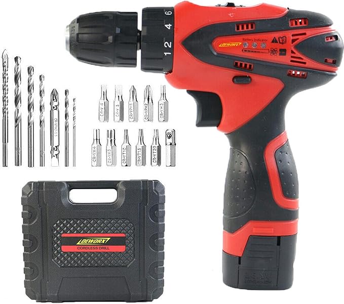 Compact Cordless Drill 16.8V Electric Driver Set Combi Screwdriver LED