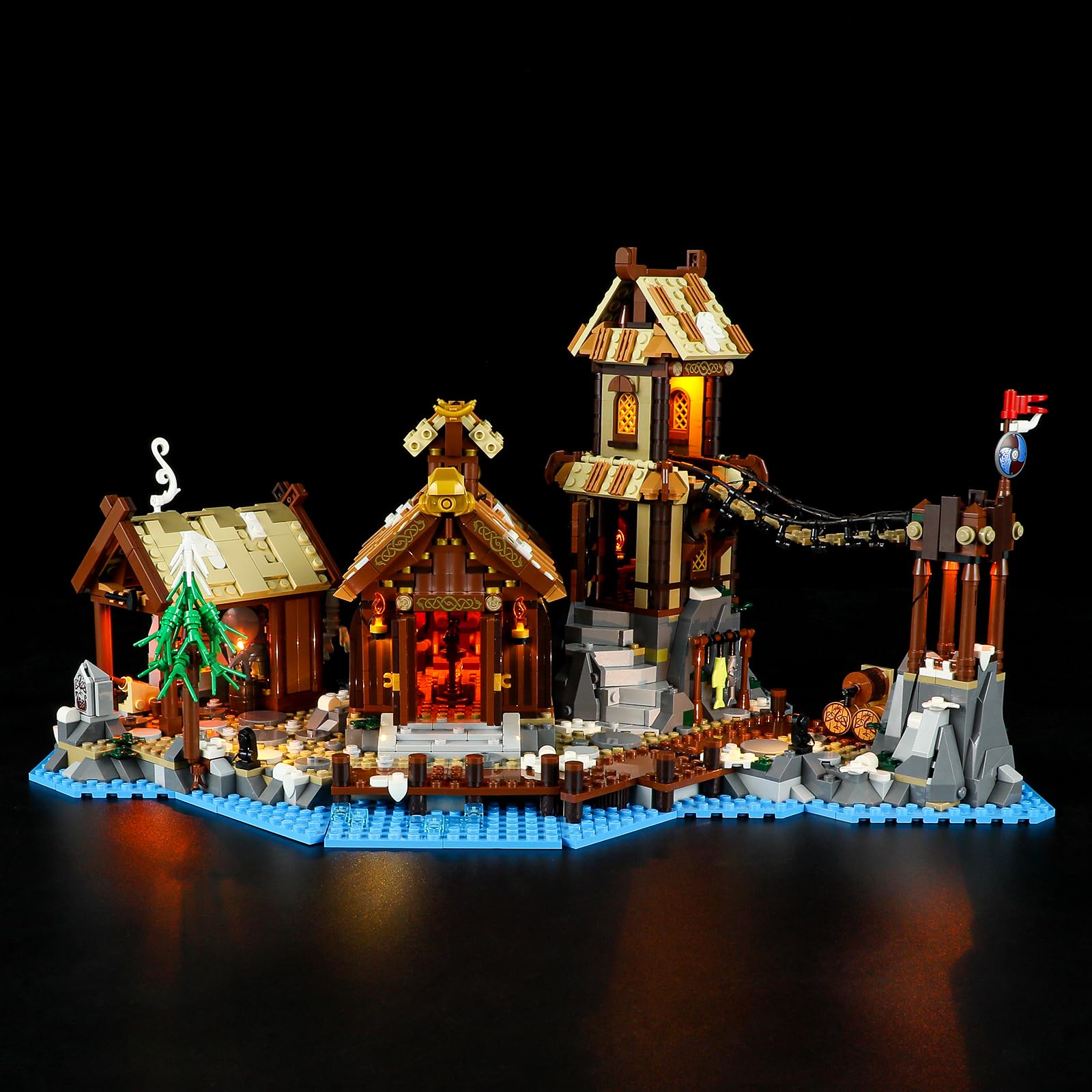 GEAMENT LED Light Kit Compatible with LEGO Viking Village - Lighting set for Ideas 21343 (Model Set Not Included)