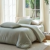 DOZ Duvet Cover Set, 100% Viscose derived from Bamboo, Organically Grown, Buttery Soft, Cooling Duvet Covers, High GSM, 1 Duvet Cover and 2 Pillowcases, 106"x90" (Sage, King/Cal King)