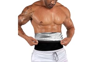 BODYSUNER Waist Trainer Trimmer Sweat Belt Band for Men Lower Belly Fat Sauna Slimming Belt Suit Workout