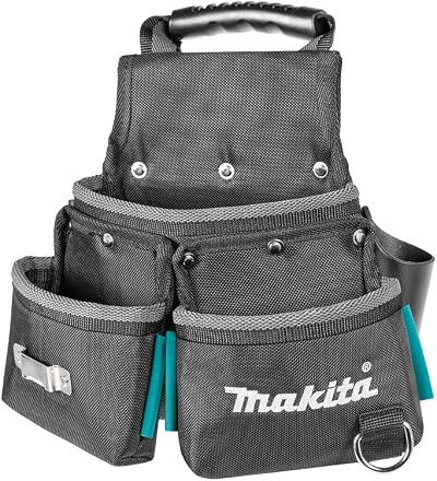 Makita E-15207 3 Pocket Fixing Pouch 1680 Denier Polyester Leather Holders