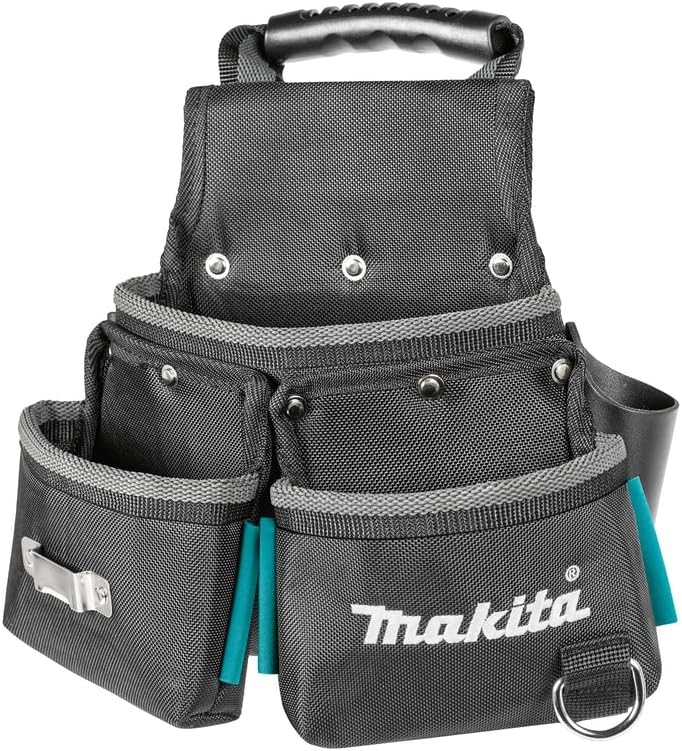 Makita E-15207 3 Pocket Fixing Pouch 1680 Denier Polyester Leather Holders