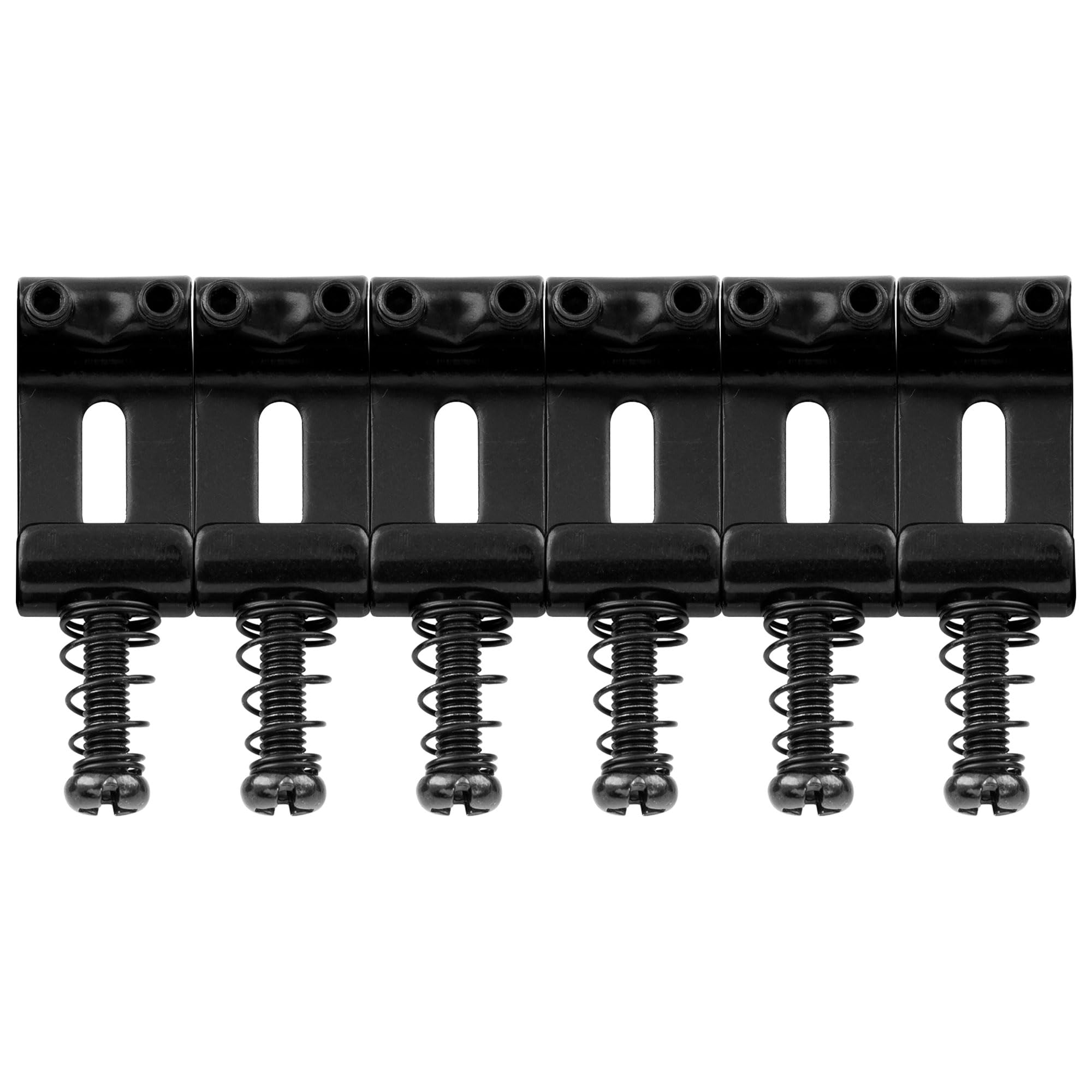 Musiclily Pro 10.8mm Steel Vintage Style Guitar Tremolo Bridge Saddles for Strat Stratocaster Electric Guitar,Black(Set of 6)
