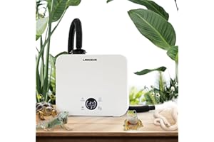 LANUEVA Reptile Humidifier, Quiet Reptile Fogger for Terrariums with Telescopic Hose & 2.5L Tank, Remote Control & Touch Screen, Timing Function, for Reptiles, Green Plants, Home Use