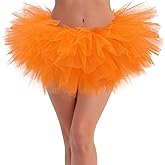 qikqik Tutus for Women 5 Layers Fluffy Skirt Adult Tutu Skirts for Women Tulle Skirt Halloween Tutu Costumes Woman 80s Tutus