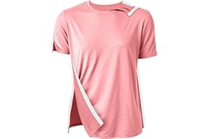 MAOPOTOUFU Post Shoulder Surgery Shirts for Men Women Unisex After Rotator Cuff Surgery Shirt Snap Access Recovery Hospital Shirt