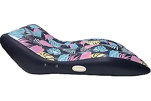 Inflatable Pool Floats Adult, Large Pool Beach Floating Raft Lounge with Cup Holders, UPF50+ Canopy-Removable-120° Adjustable