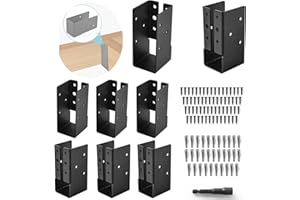 Nrspp Concealed Joist Hangers, 8 Pcs of 2"x4"Outdoor Concealed-Flange，Q235 Steel Plate Powder-Coated Concealed Joist Steel Bracket for 2"x4" Beam Swing