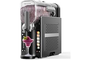REVOTIO Slushie Machine for Home, 88 oz Slushy Machine, No Ice Needed Frozen Drink Maker with 6 Presets, Quiet, Auto-Clean, LED Display, Black, Perfect for Margaritas, Frappés, Milkshakes and More