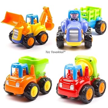Tec Tavakkal Unbreakable Automobile Car JCB Truck Toy Set for Children Kids Toys Construction Team Set of 4