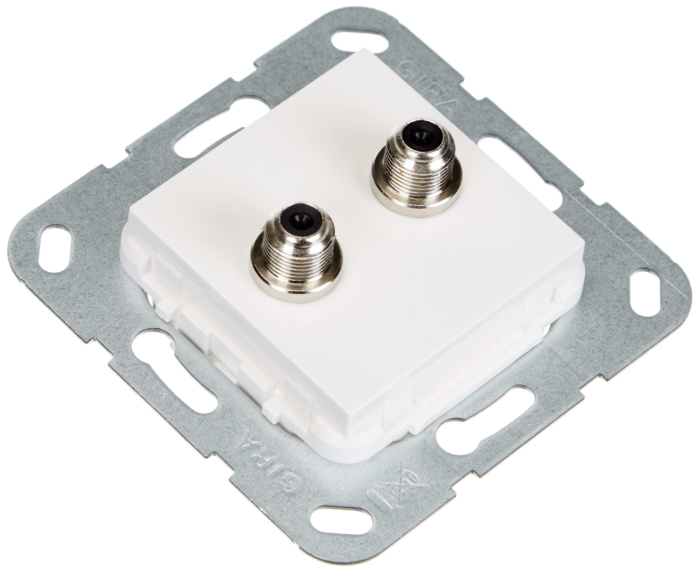 Gira 565103 SAT F Socket Double Gender Changer Fitting Pure White