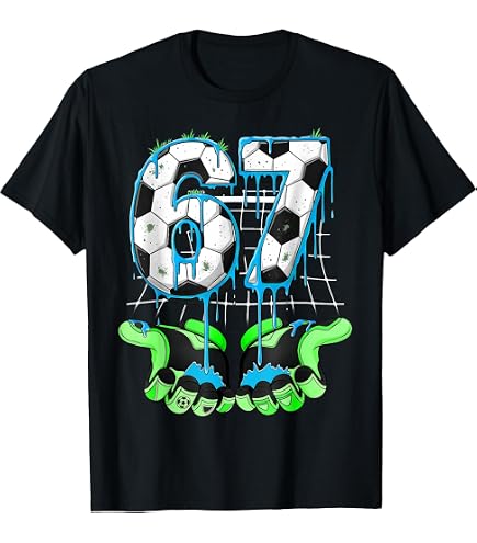 Amazon.com: Soccer 67 Six Seven Funny Gen Alpha Meme Drip T-Shirt