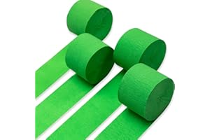 Crepe Paper Streamers 4 Rolls 328ft, Pack of Crepe Paper for Party Decorations, Wedding Decorations, Birthday Decorations, Ba