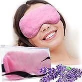 Umisleep Lavender Eye Mask, 0.45 lb Aromatherapy Weighted Eye Mask for Dry Eyes, Sleep Mask for Men Women, Hot Therapy Eye Cover for Compression Pain Relief, Eye Pillow for Puffy Eyes, Sinus Pain-Pink