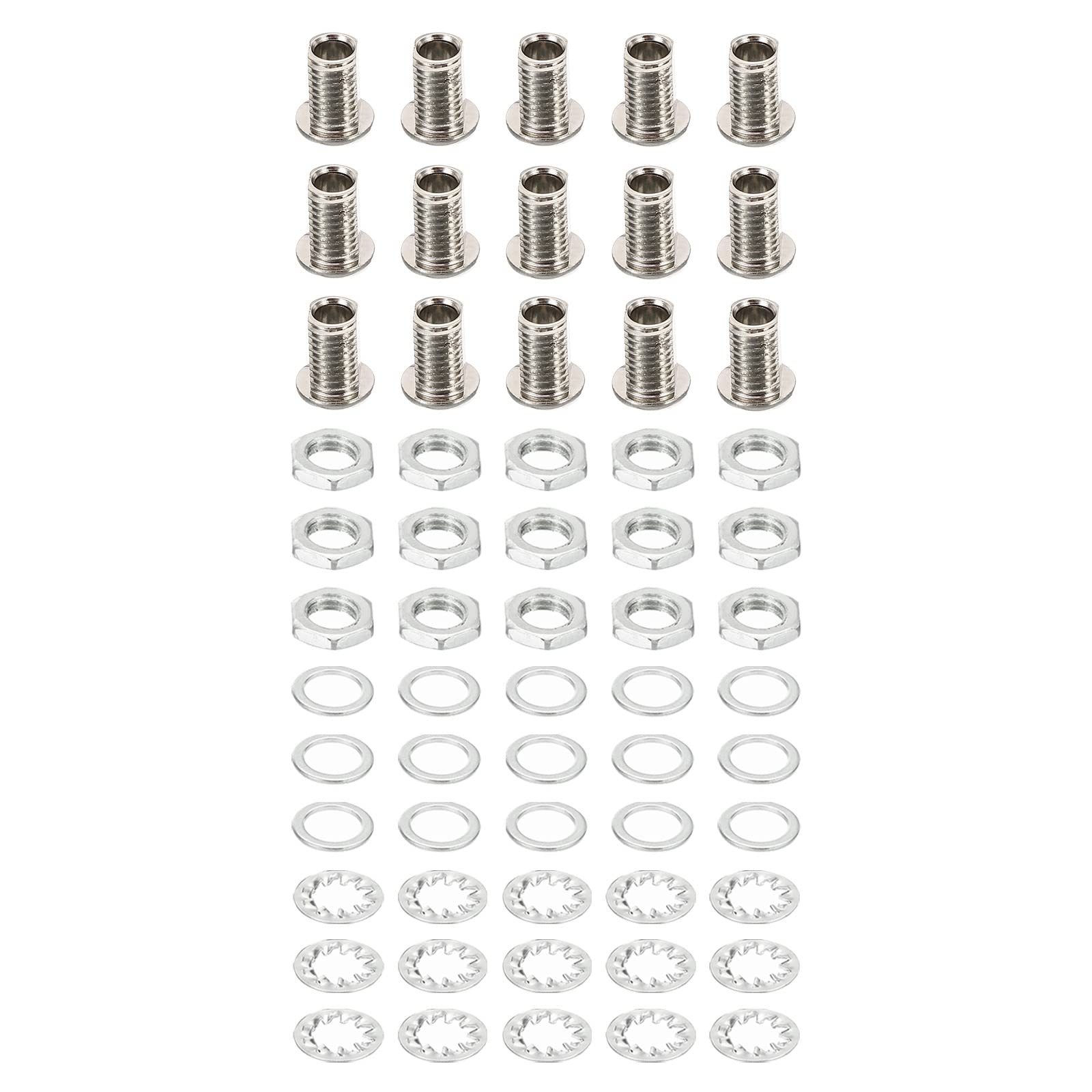 PATIKIL M8x12mm Round Head Hollow Screw Bolts, 4 in 1 / 60Pieces Through Hole Bolt Chandelier Fasteners with Hex Nut and Gasket