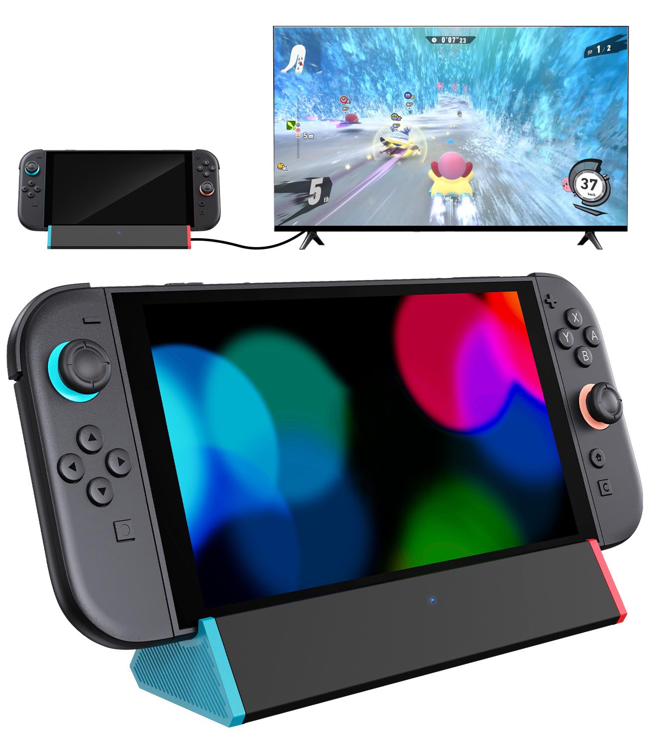 SIWIQU for Nintendo Switch 2 Dock Station, Portable TV Docking Station Replacement with 4K@120Hz HDMI Adapter/2 USB Port/Type C Port for Nintendo Switch 2 ONLY