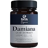 Earth BOTANIC Organic Damiana Leaf Extract 1000mg | 120 Damiana Capsules | Non-GMO, Gluten Free | Turnera Diffusa Organic Damiana Herb & Damiana Powder Supplement | Supports Women Wellness