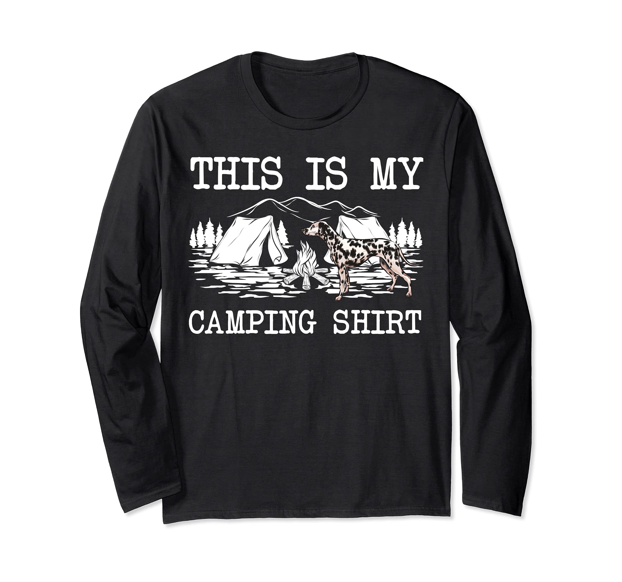 Campfire Dalmatian Dog This Is My Camping Long Sleeve T-Shirt