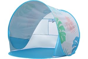 Apojungle Baby Beach Tent for Kids: Palm Leaf Pop Up Sun Shelter Canopy- UV Protection Beach Shade Outdoor - Travel Beach Umb