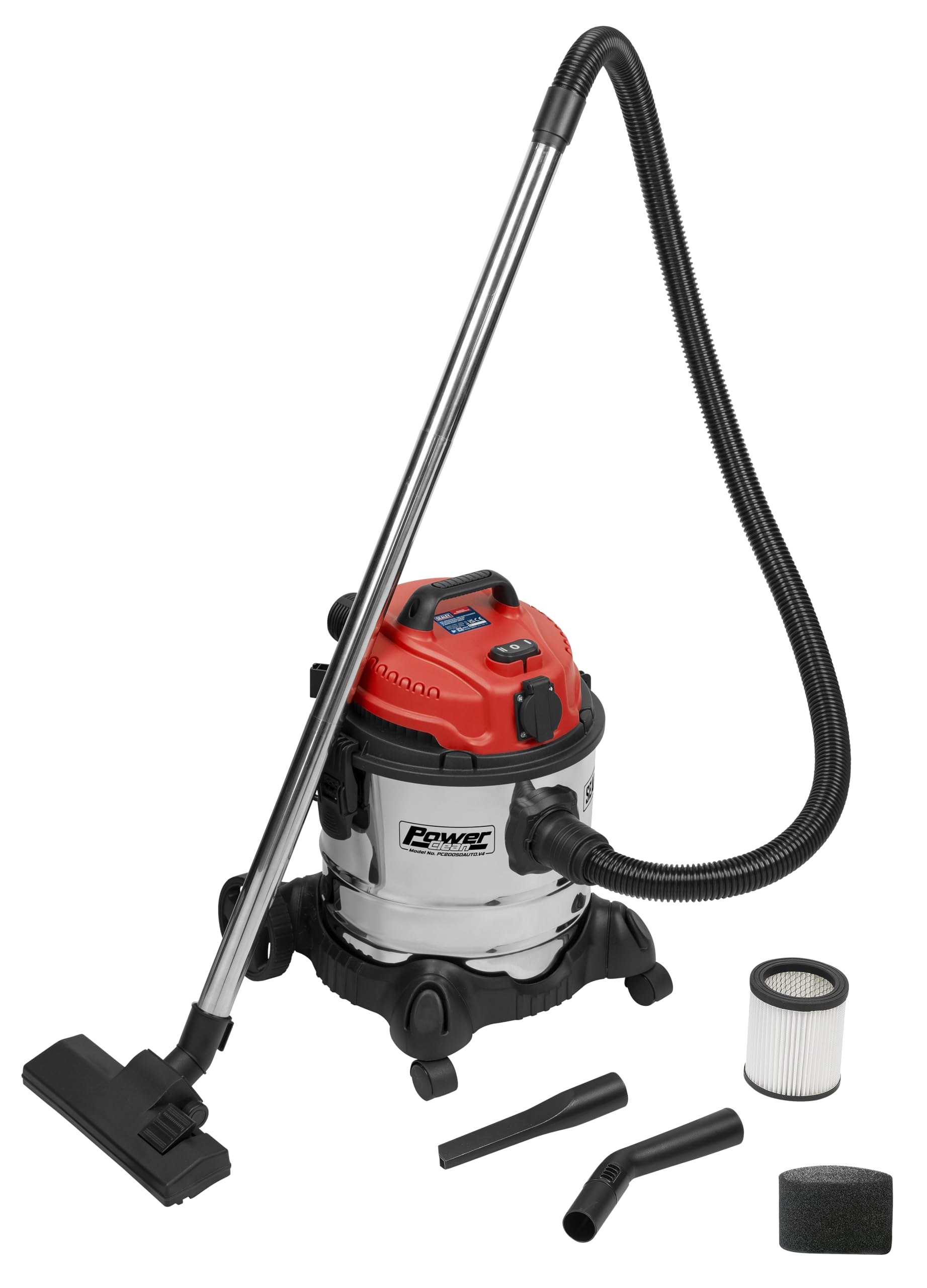 Sealey Pc200Sdauto Vacuum Cleaner Industrial 20Ltr 1400W/230V Auto Start