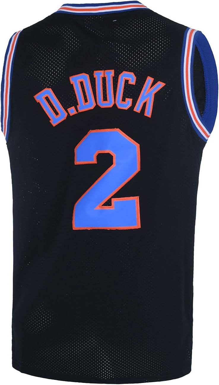 BOROLINMens Basketball Jersey #2 D Duck 90s Moive Space Shirts 90s Hiphop Party Clothing