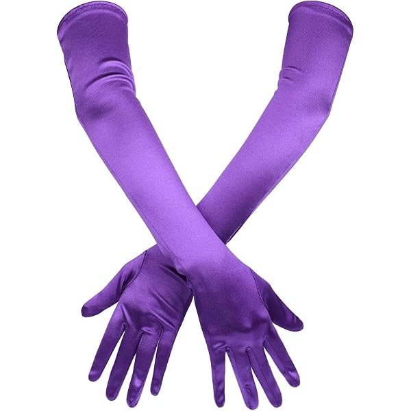 Gants Longs En Satin Soirée - Longueur Coudes - Style Années 20 Vintage - Unisexe - Bleu Clair - 10