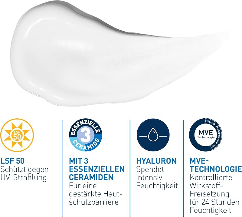 Feuchtigkeitsspendende Gesichtscreme LSF 50, UVA- & UVB-Schutz, 50ml