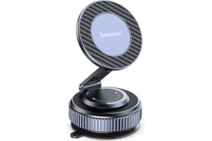 Jononser Phone Holder for Car, Magnetic Car Phone Mount Compatible with MagSafe – 360° Adjustable & Foldable Suction Mount fo