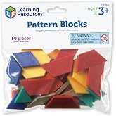 Learning Resources Pattern Blocks | Plastic Pattern Blocks for Classroom, Math Manipulatives Kindergarten, Tangrams for Kids, Shape Learning Set, Ages 3+