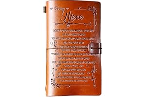 Hiipeenow Niece Gifts from Auntie, 140 Pages Leather Journal Present, Valentines Day Graduation Back to School Birthday Christmas Gifts for Niece from Aunt
