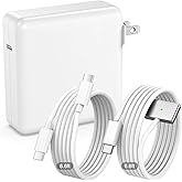 100W Charger for MacBook Pro 14 16 inch MacBook Air 13 15 inch 2025 2024 2023 2022 2021 M4 M3 M2 M1, 100W GaN Power Adapter, 6.6FT USB C to 3 Magnetic 3 Cable, 6.6FT USB C to C Cable