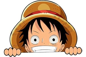 NIATHI 2 Pack One_Piece_Monkey-D-Luffy Peeker- Peeking Car Decals DIY Anime Motorcycle Laptop Decals Skateboard Bike Bumper Window Stickers