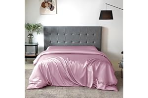 THXSILK 100% Mulberry Silk Duvet Cover, 7A+ Silk Comforter Cover, Seamless Breathable Comforter Quilt Cover with Zipper Closure - Ultra Soft, Seamless, Durable, Queen Size, Light Purple