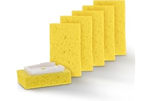 ARROW HOME PRODUCTS Arrow Dish Wand Sponge Refills, 6 Pack - Replacement Sponge Heads for Dish Wand, Made in the USA - Ideal for Quick, Convenient Cleaning - Easy to Refill, Built-In Scrubber, Ideal for Dishes and Pans