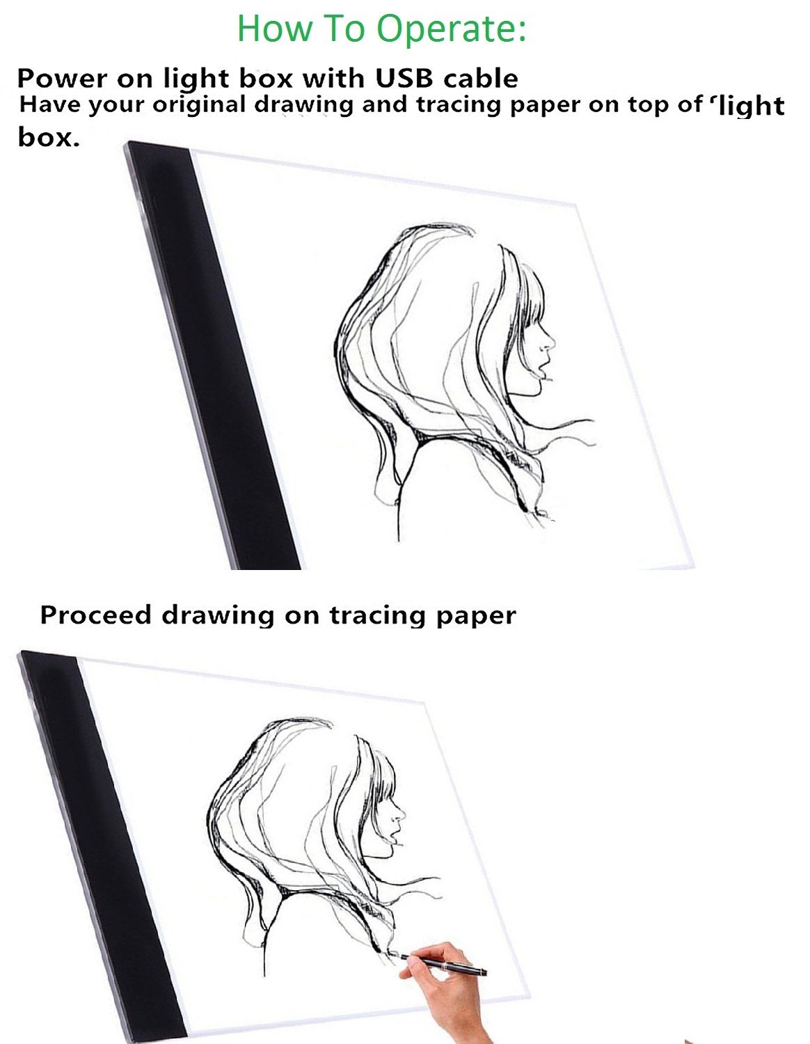 Купить LED Tracing Light Box(A4 Size), LED Artcraft Stencils Kit