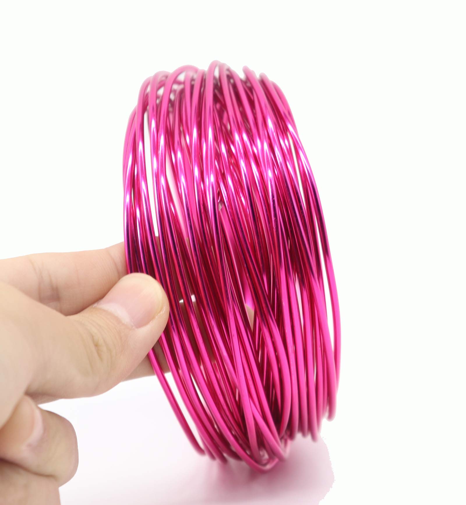 Aluminium Wire Rolls 10m Bendy Craft Silver Wire for Jewelry Making,DIY Sculpture,Modelling Making and Crafts(Rose-Red,Diameter-2.0mm) — image 1
