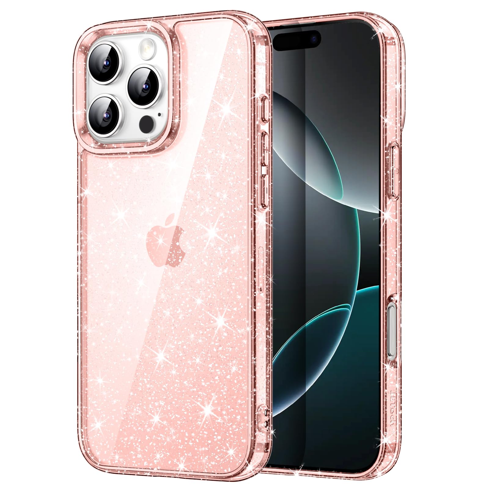 Photo 1 of JETech Glitter Case for iPhone 16 Pro 6.3-Inch, Bling Sparkle Shockproof Phone Bumper Cover, Cute Sparkly for Women and Girls (Pink)