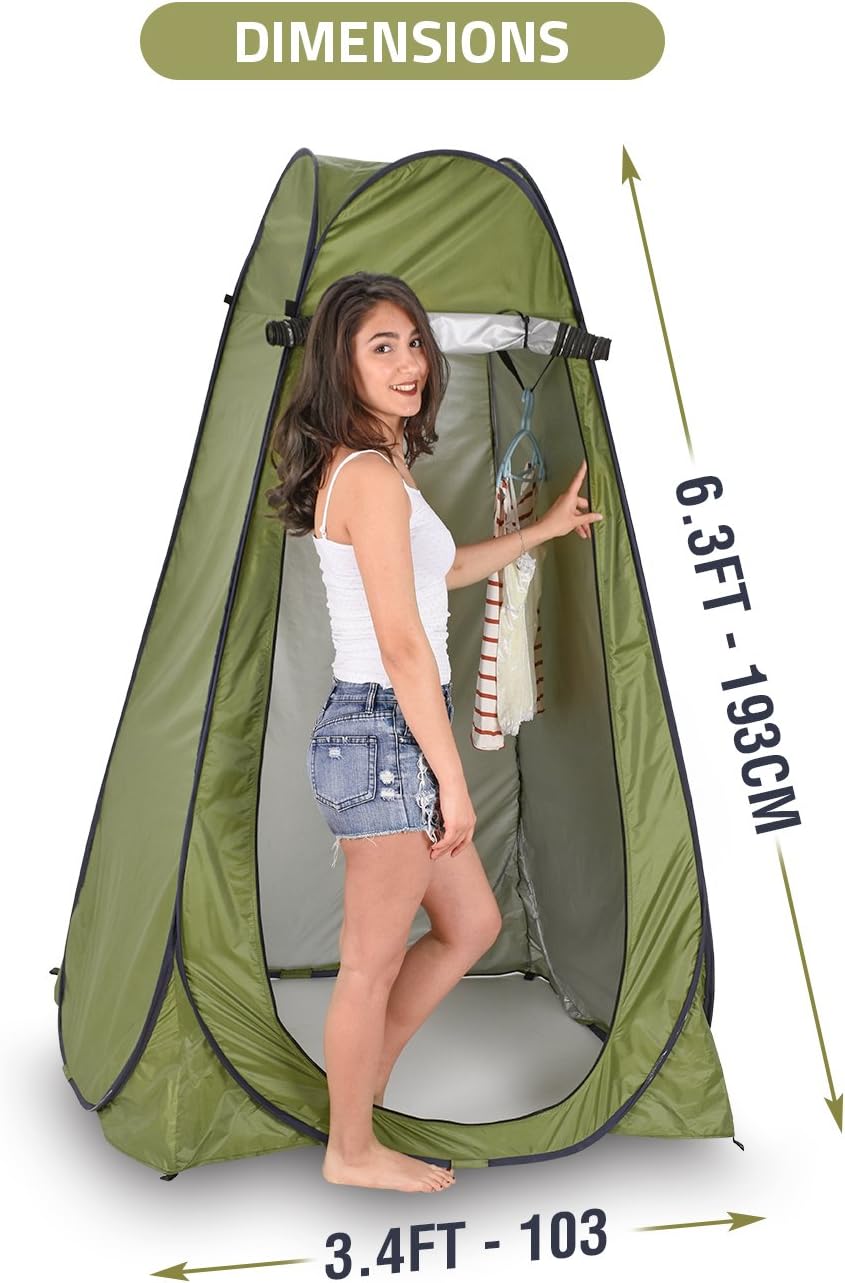 Pop Up Privacy Tent – Instant Portable Outdoor Shower Tent, Camp Toilet, Changing Room, Rain Shelter with Window – for Camping and Beach – Easy Set Up, Foldable with Carry Bag – Lightweight and Sturdy: Sports & Outdoors