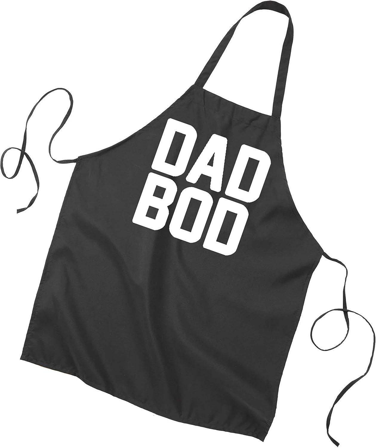 Dad BOD Funny Funny BBQ Grilling Cooking Kitchen Long No Pocket Apron | Great Gift for Dad for Fathers Day and Year Round Long Length with Long Waist Ties 28" x 33"