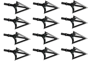 JIANZD Archery Broadheads 100/125 Grain Fixed Blades Stainless Steel Hunting Broadheads for Crossbow Recurve Bow and Compound Bow 6/12 PK
