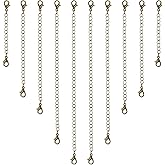 uxcell 10Pcs Necklace Extenders, Bracelet Extension Chains with Lobster Clasps for Jewelry Making Necklace Bracelet (2 3 4 5 6inch, Bronze)