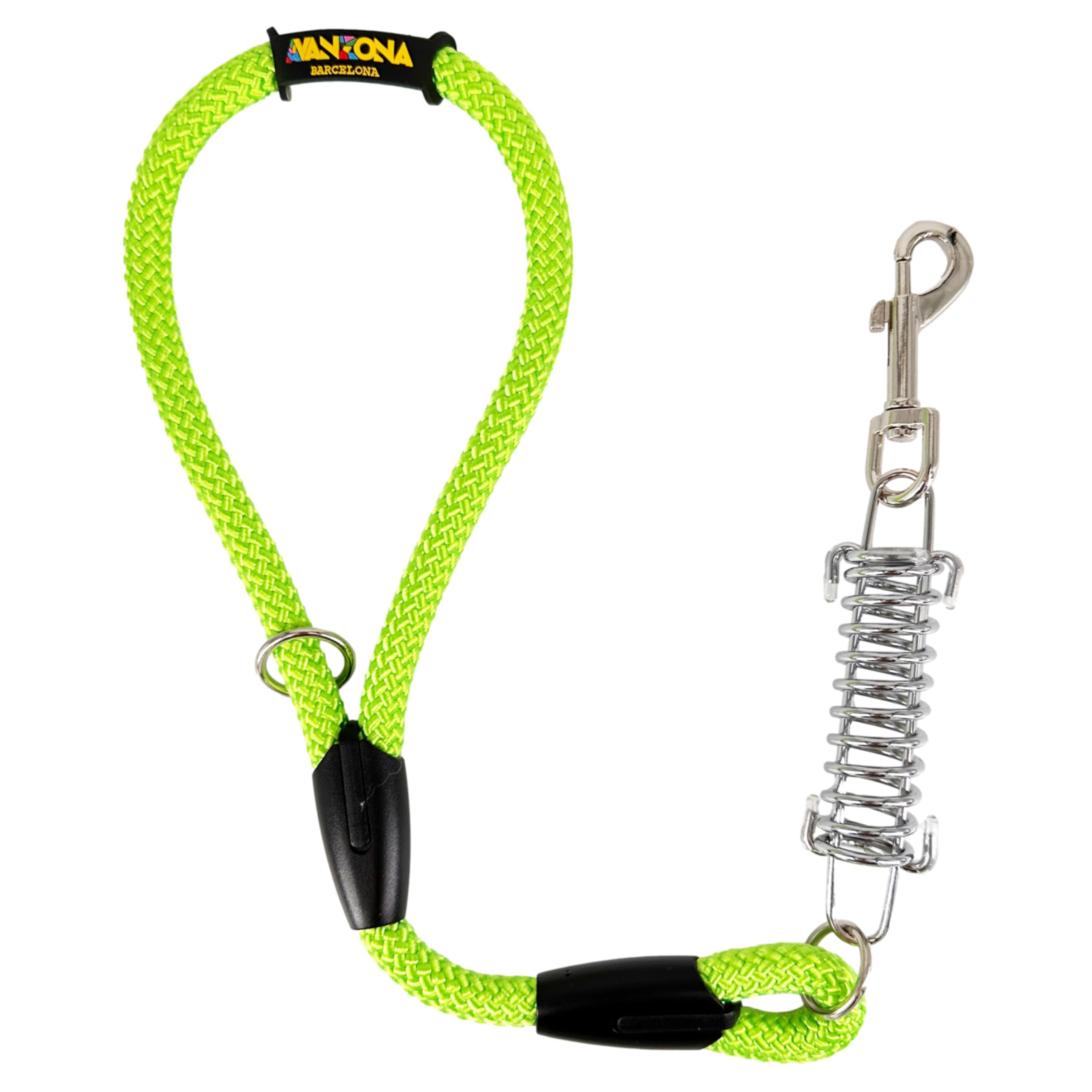Dog Lead, Shock Absorber, Anti Pull, for Medium and Large Dogs, Made in Spain. 60cm. Green Fluor