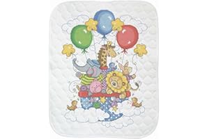 Herrschners Baby Rainbow Balloons Quilt Stamped Cross-Stitch Kit