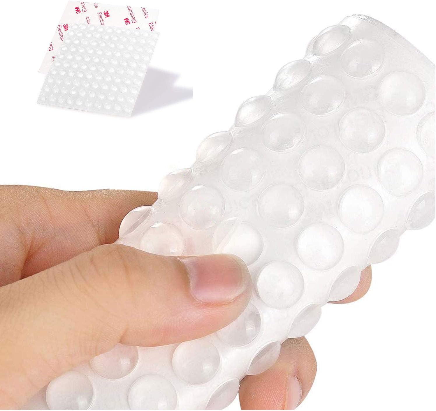 Uni-Fine Shop 100 Pcs 8mm Clear Rubber Rubber Stamps for Glass Plate Door Cabinet, Transparent/Green, 8mm (100 Pieces)