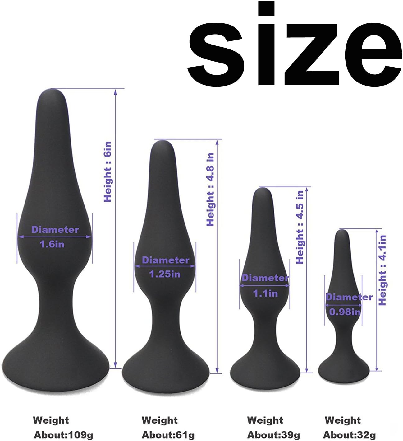 Double Excitement 4Pcs/Set Soft Medical Silicone Trainer Kit Anale Pugs Beginner Set for Women and Men
