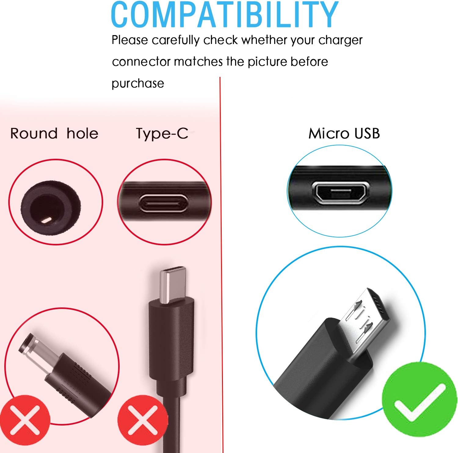 Kindle Fire 2A Charger for All  Kindle Fire HD/HDX 6 7 8 8.9 10 Adults Kids Edition Tablet with Rapid Micro USB Power Cord Charging Cable: Electronics