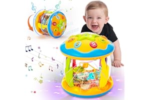 Ednzion Baby Toys 6 to 12 Months - Ocean Rotating Light Up Infant Toys 6-12 Months, Tummy Time Toys for Babies 6-12 Months, 1 Year Old Boy Girl Gifts, Musical Crawling Toy for 6M+ Toddlers