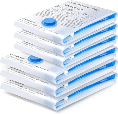BoxLegend Vacuum Storage Bags 6 Pack 80x60cm 70x50cm Double Zip Seal